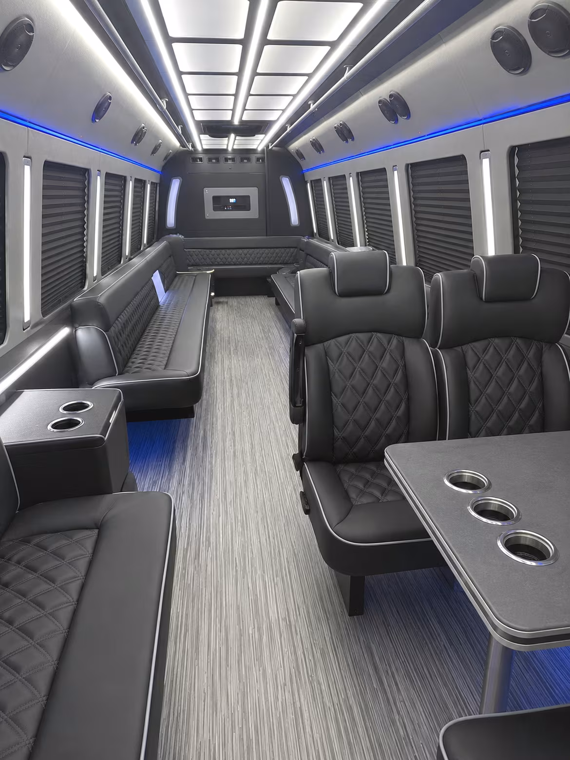 hanford 25 passenger party bus inside