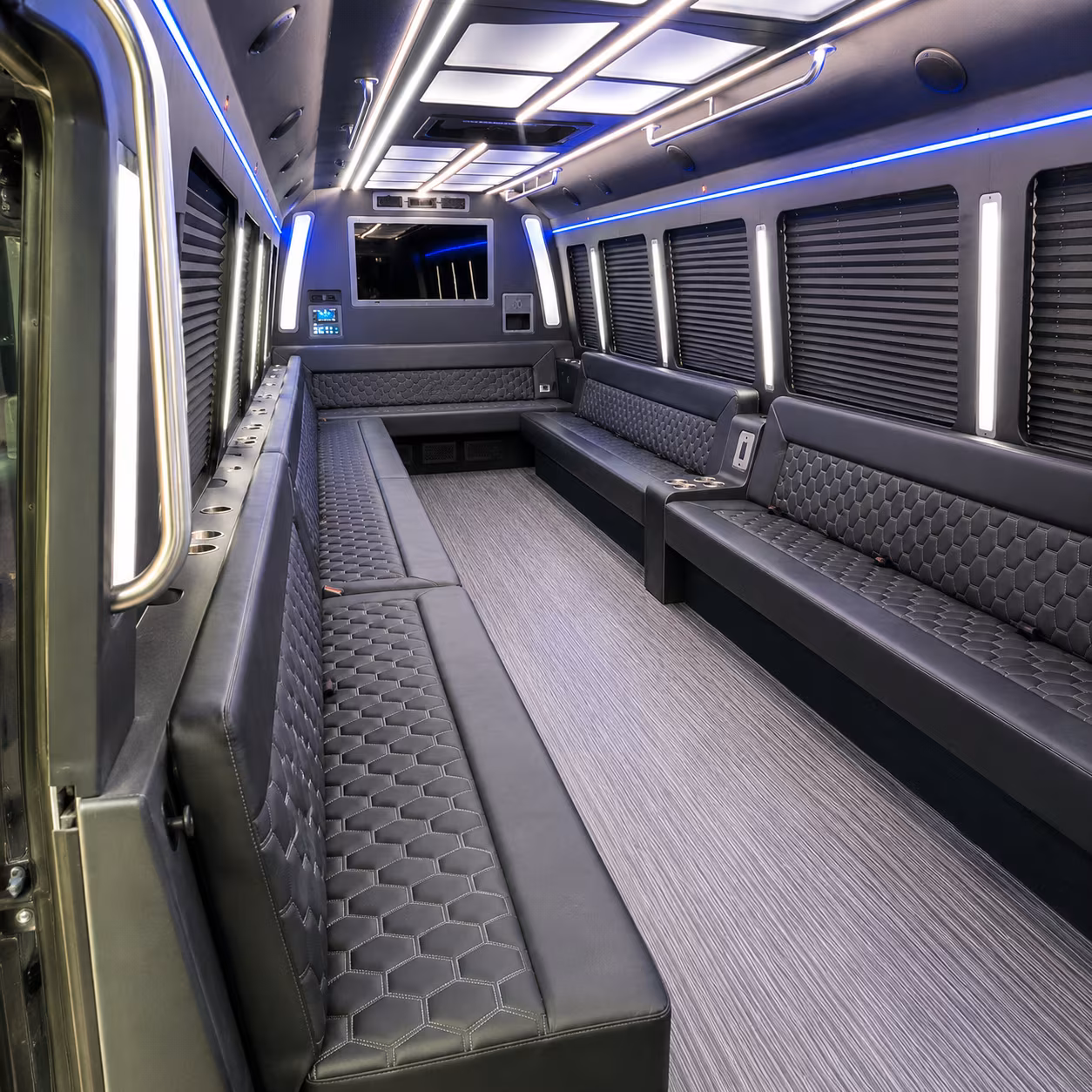 hanford 40 passenger party bus interior