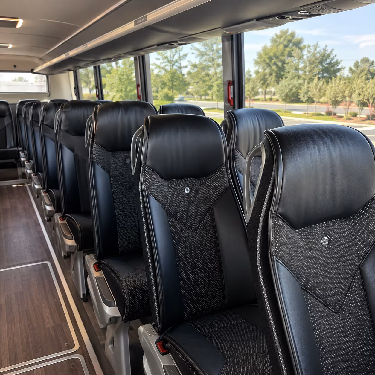 hanford 56 passenger charter bus inside