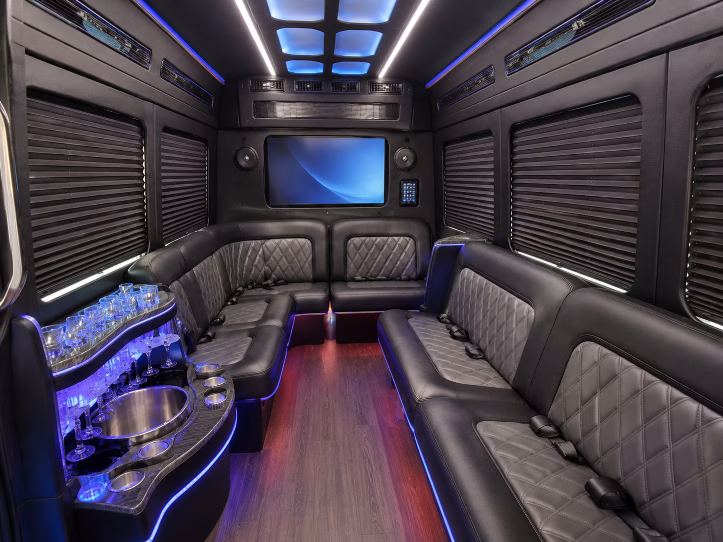 hanford 56 passenger charter bus interior