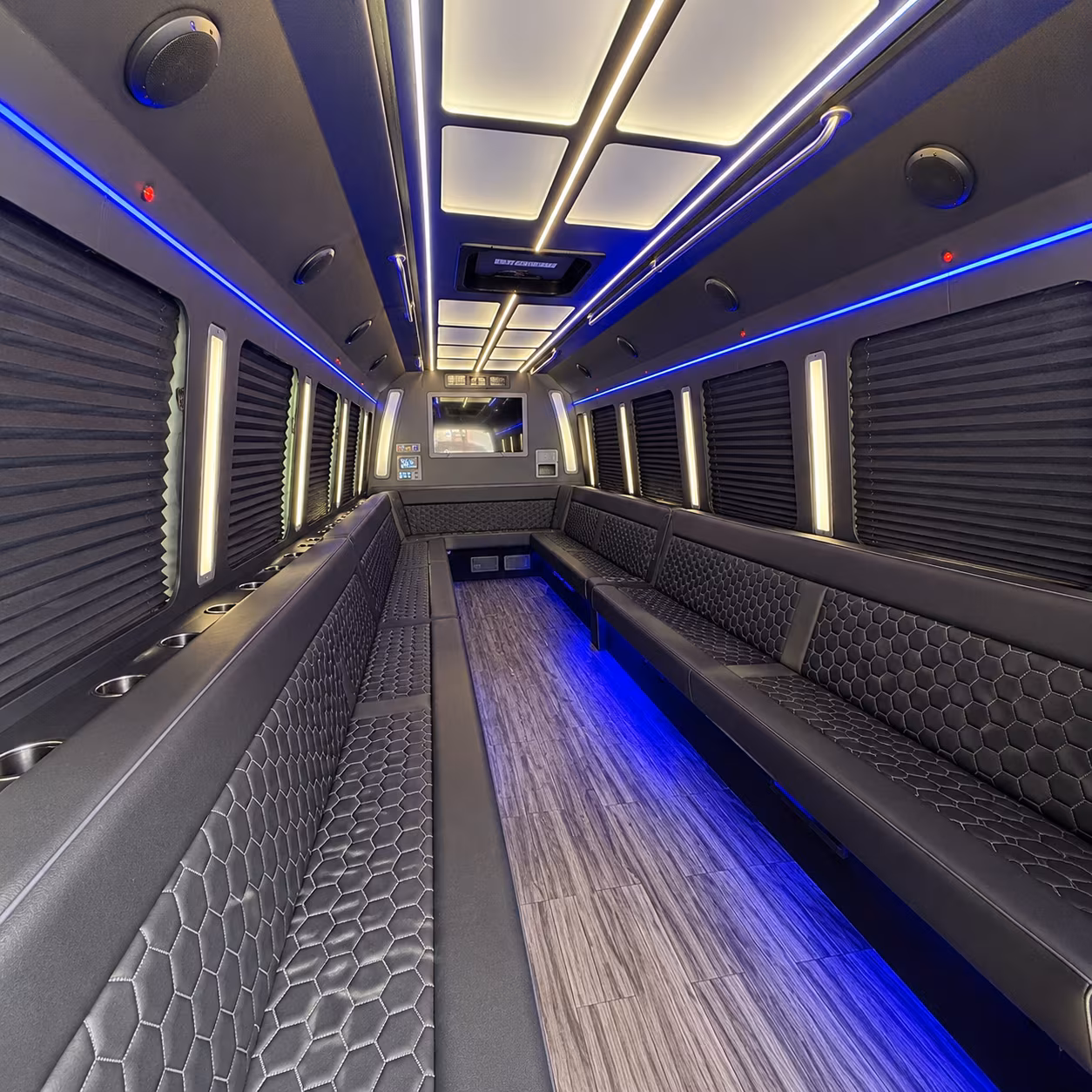 hanford party bus rental interior